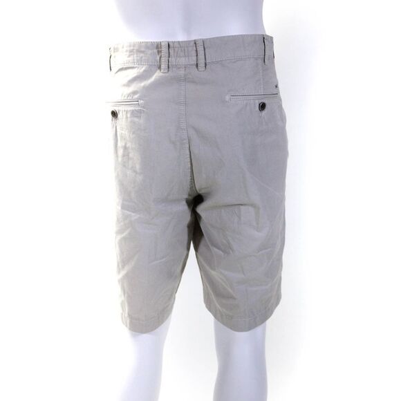 Brax Feel Good Mens Bari Flat Front 8" Khaki Chino Shorts Beige Size 40 - Picture 3 of 5